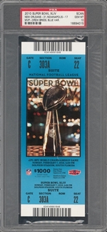 2010 Super Bowl XLIV Full Ticket, Blue Variation - PSA GEM MT 10